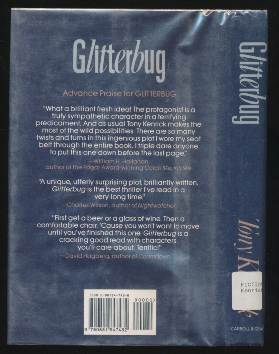 Glitterbug by Tony Kenrick 1991 1st Edition Hardcover Ex Library Book