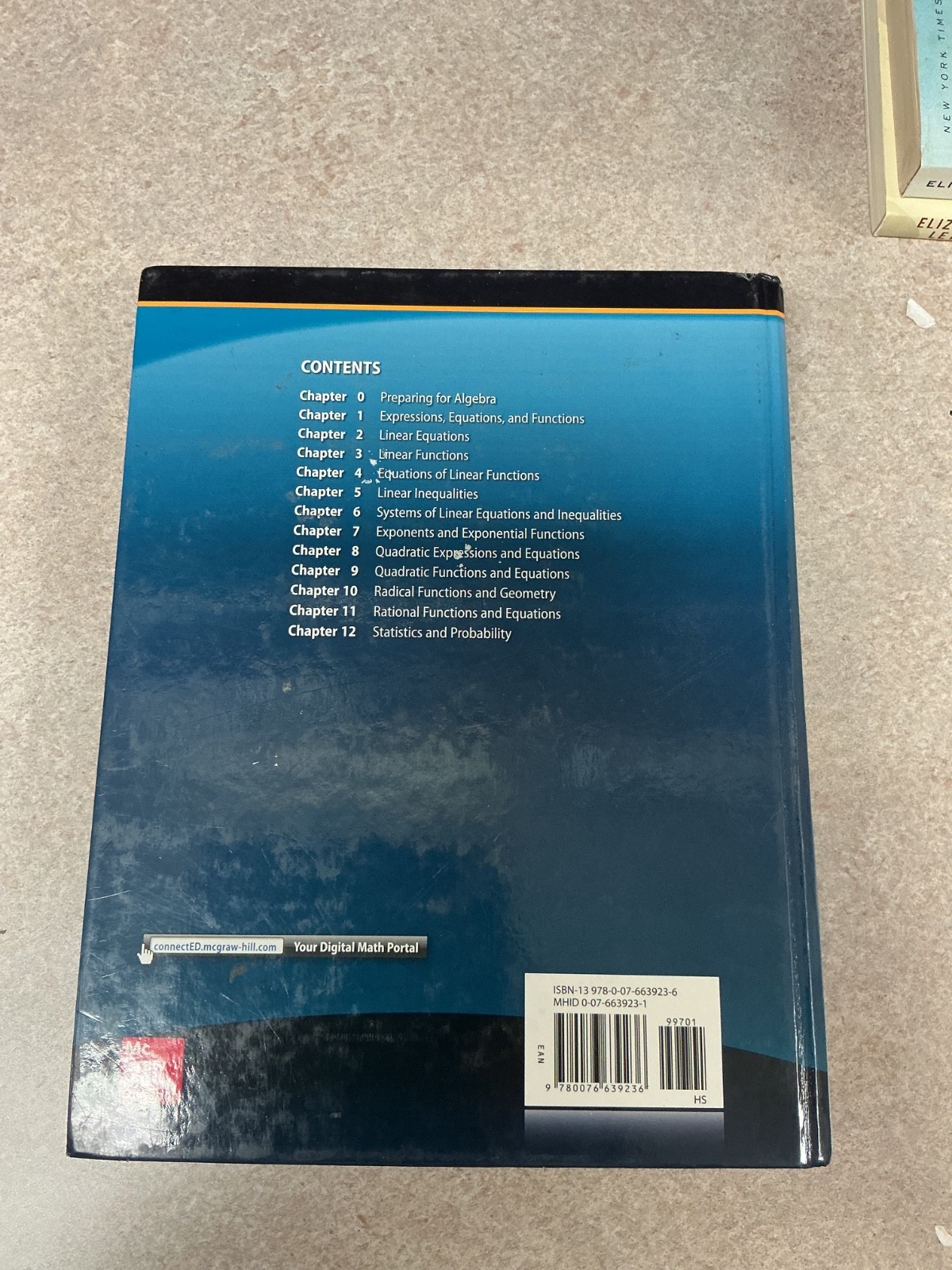 Glencoe Algebra 1 Common Core Edition Algebra Hardcover by McGraw Hill Education