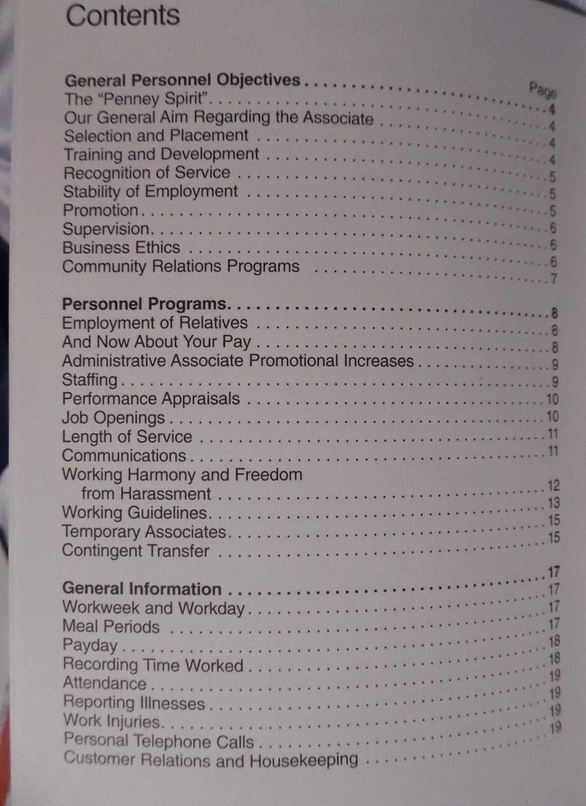 JCPenney Associate Handbook, Rev 1997 NEW 32 Pages MF