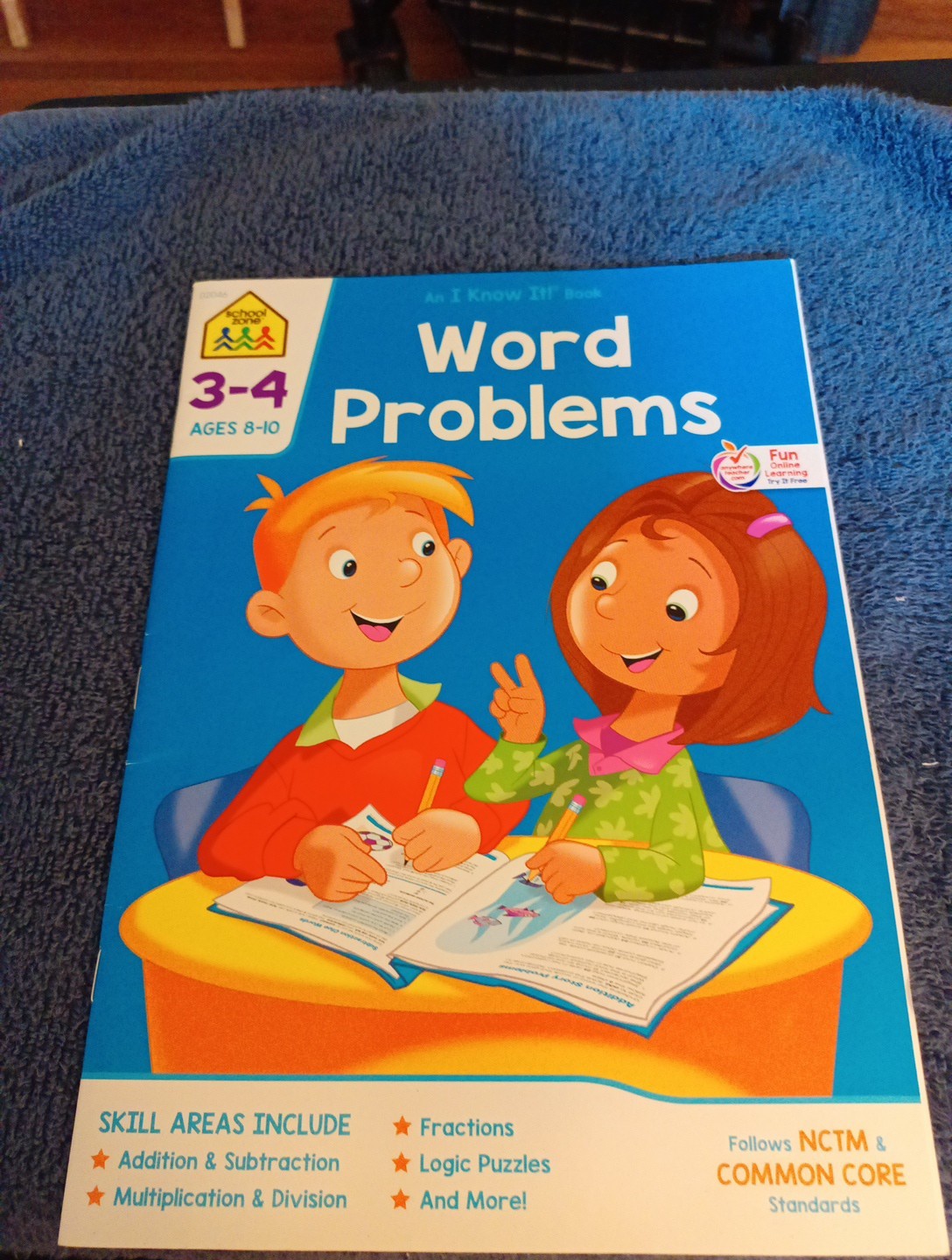 School Zone Word Problems Workbook 32 Pages Ages 8-10 Grades 3-4 Homeschool