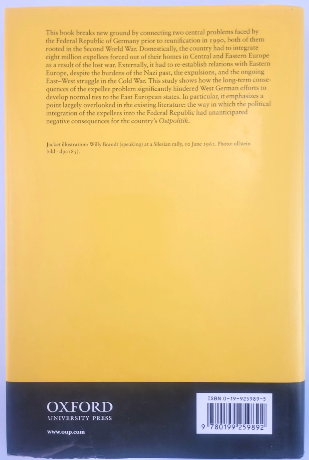 After the Expulsion West Germany Eastern Europe 1945-1990 Ahonen Oxford History