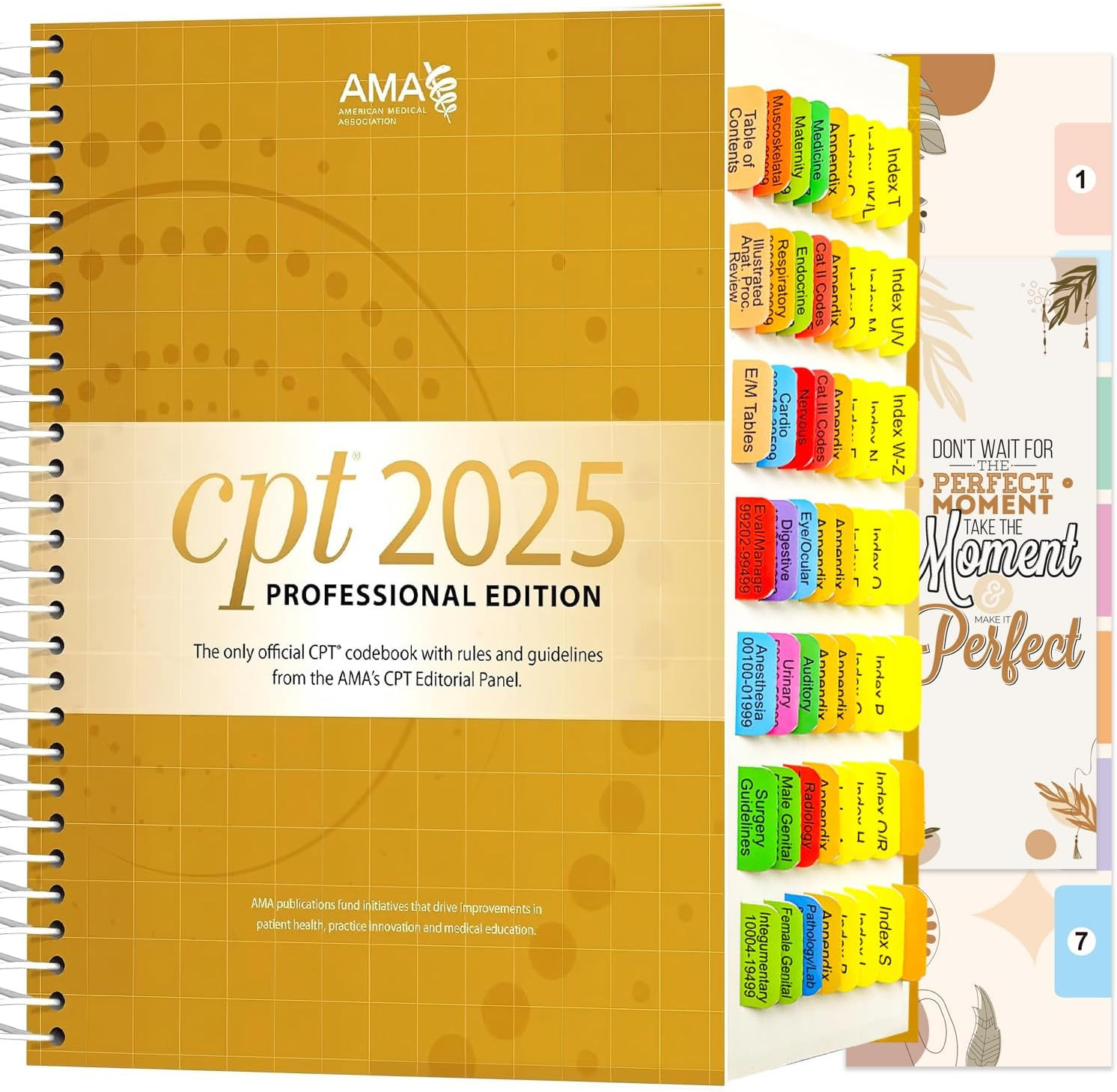 Index Tabs for CPT 2025/2026 Professional Edition. Color-Coded and Laminated Tab
