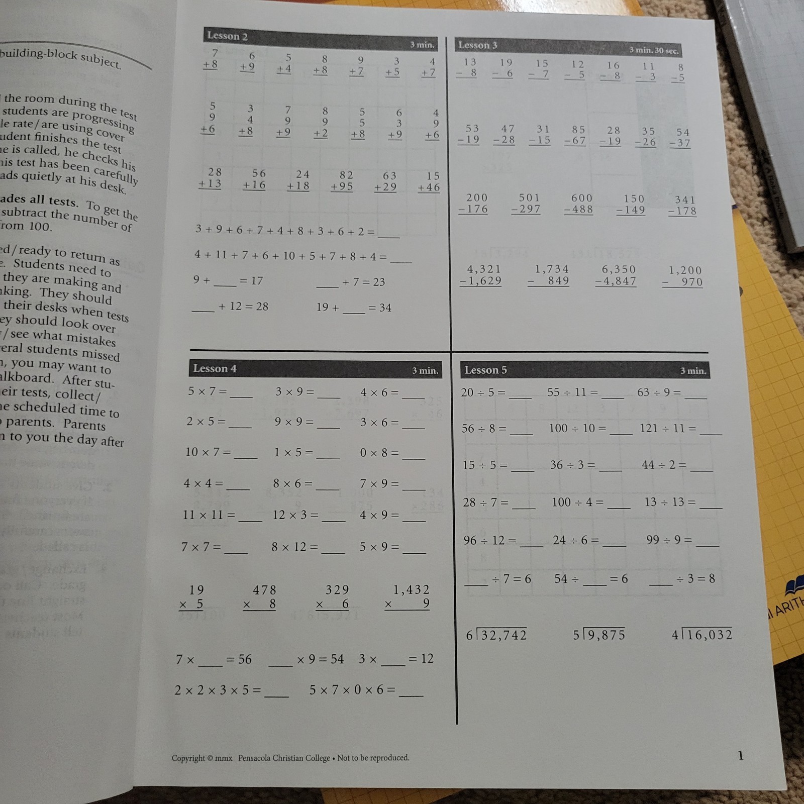 Abeka 6th Grade Math Set, 4th Edition, Teacher Keys and Student Books