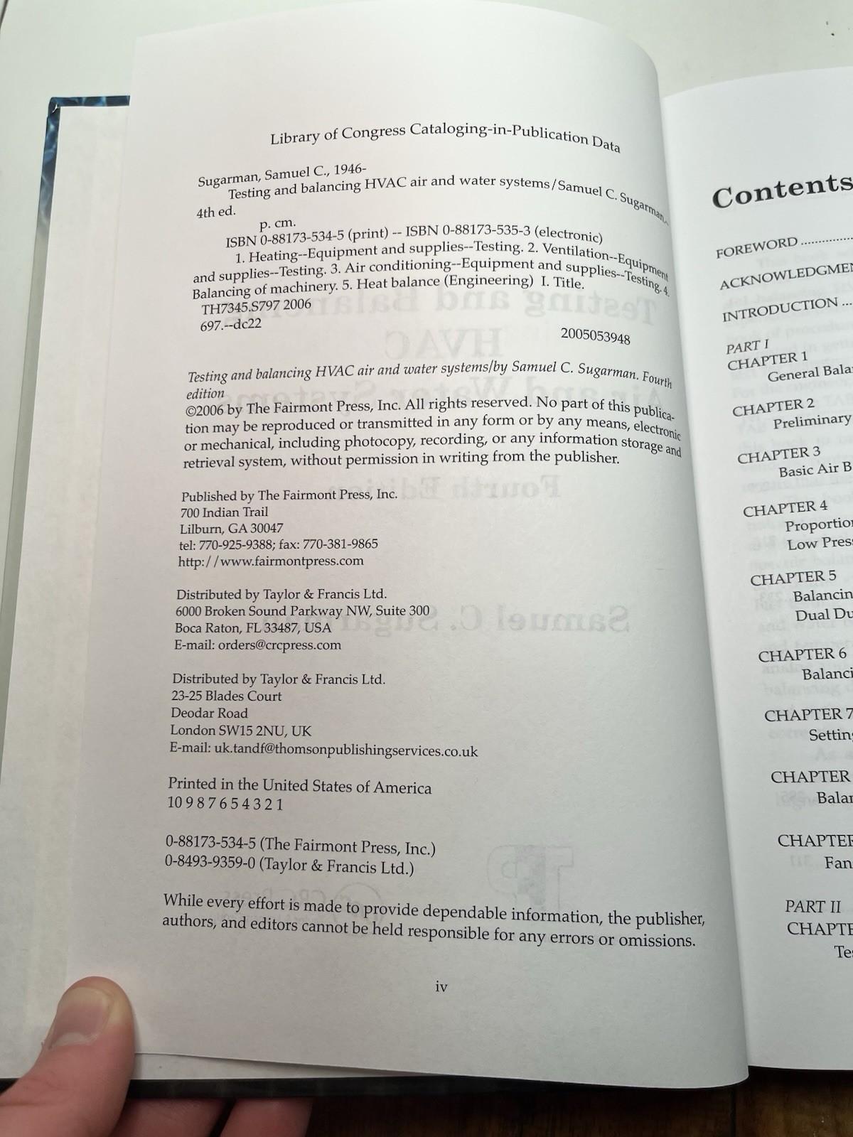 Testing and Balancing HVAC Air and Water Systems Samuel C. Sugarman 4th Edition