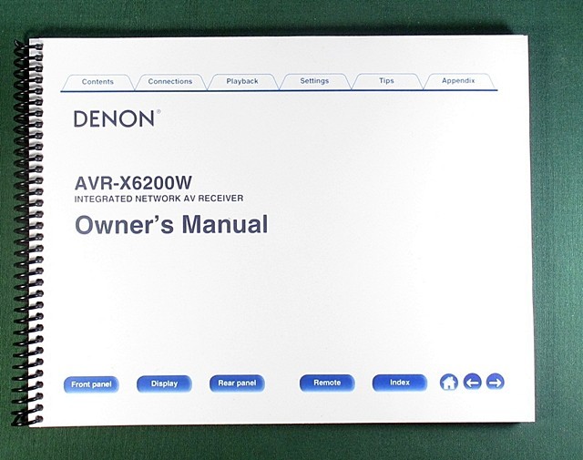 Denon AVR-X6200W Instruction Manual: Full Color 352 Pages & Protective Covers!