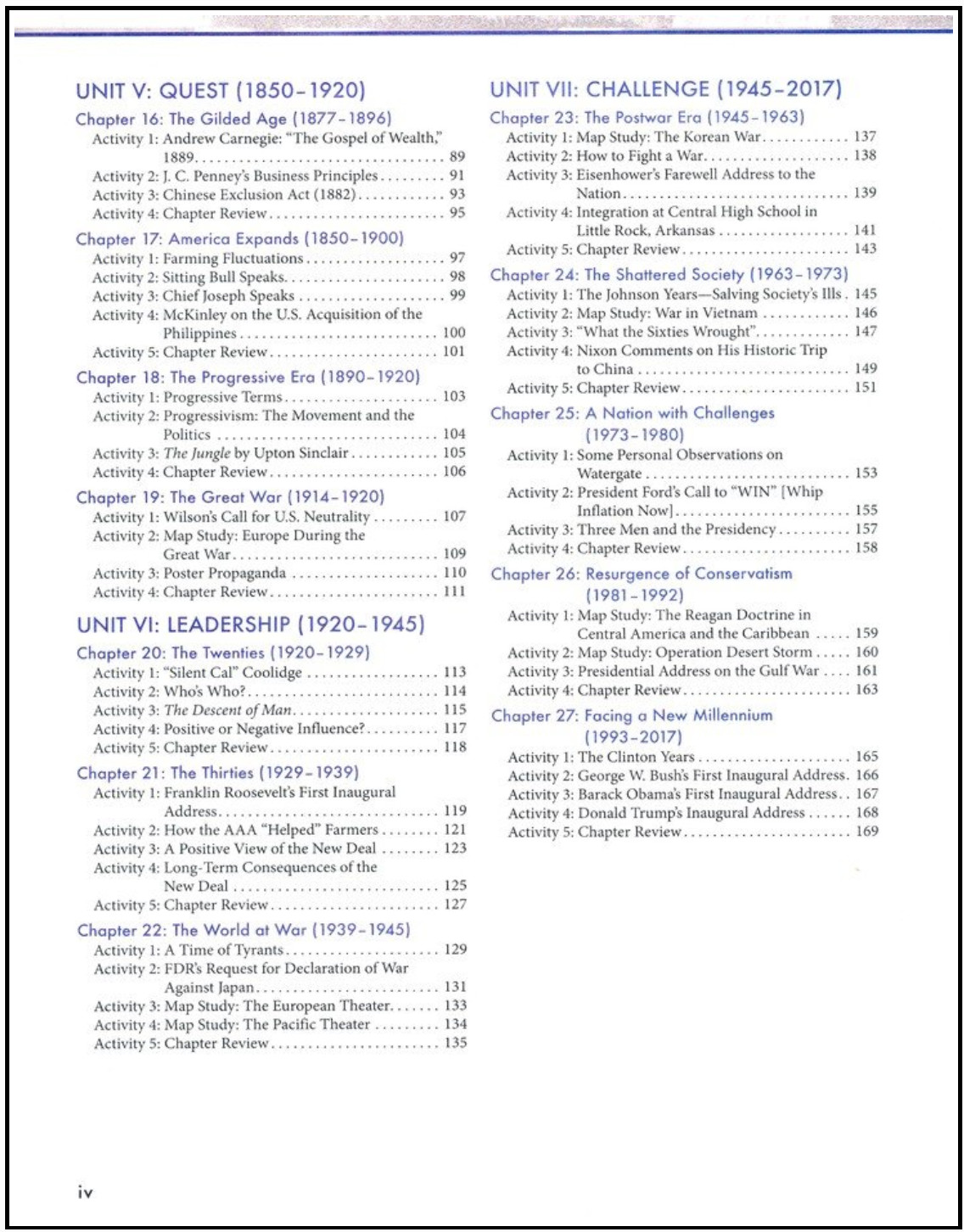 NEW BJU 11th grade UNITED STATES HISTORY STUDENT ACTIVITIES 506675 US 5th E