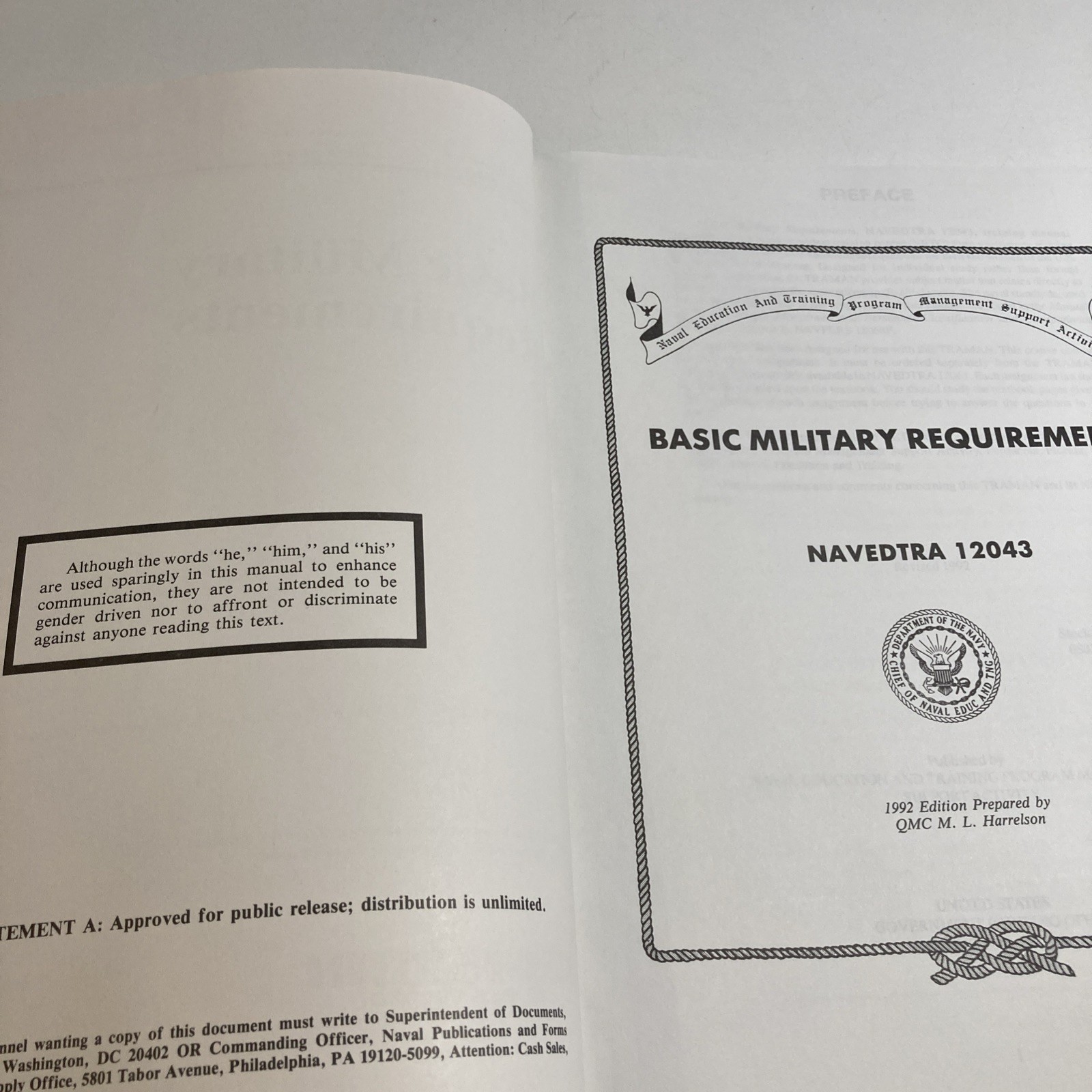 Basic Military Requirements -NAVEDTRA 12043 – Naval History, Seamanship,Training