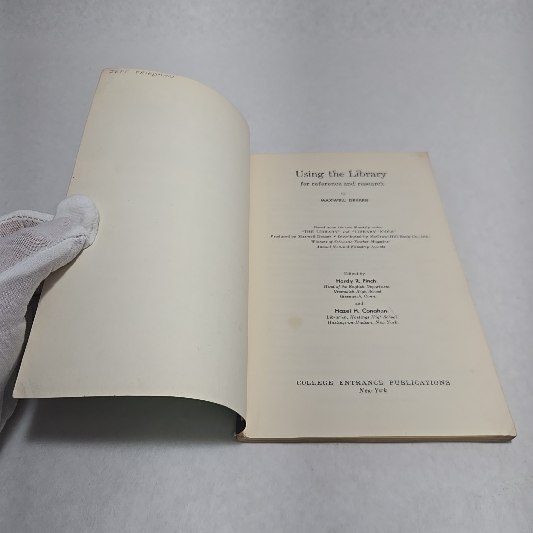 Using The Library For Reference And Research College Entrance Publications VTG