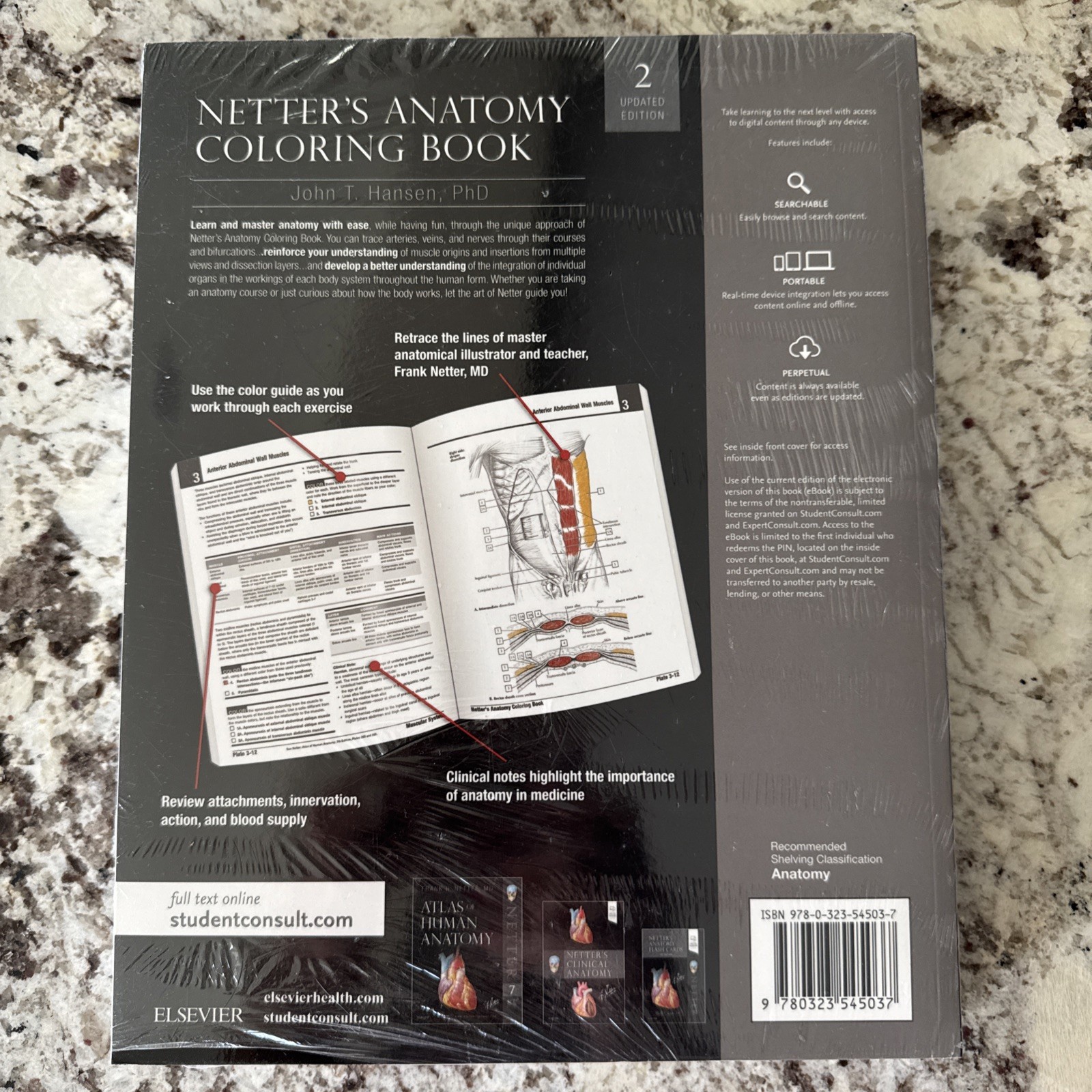 Netter’s Anatomy Coloring Book 2 Updated Edition John T. Hansen Sealed, New