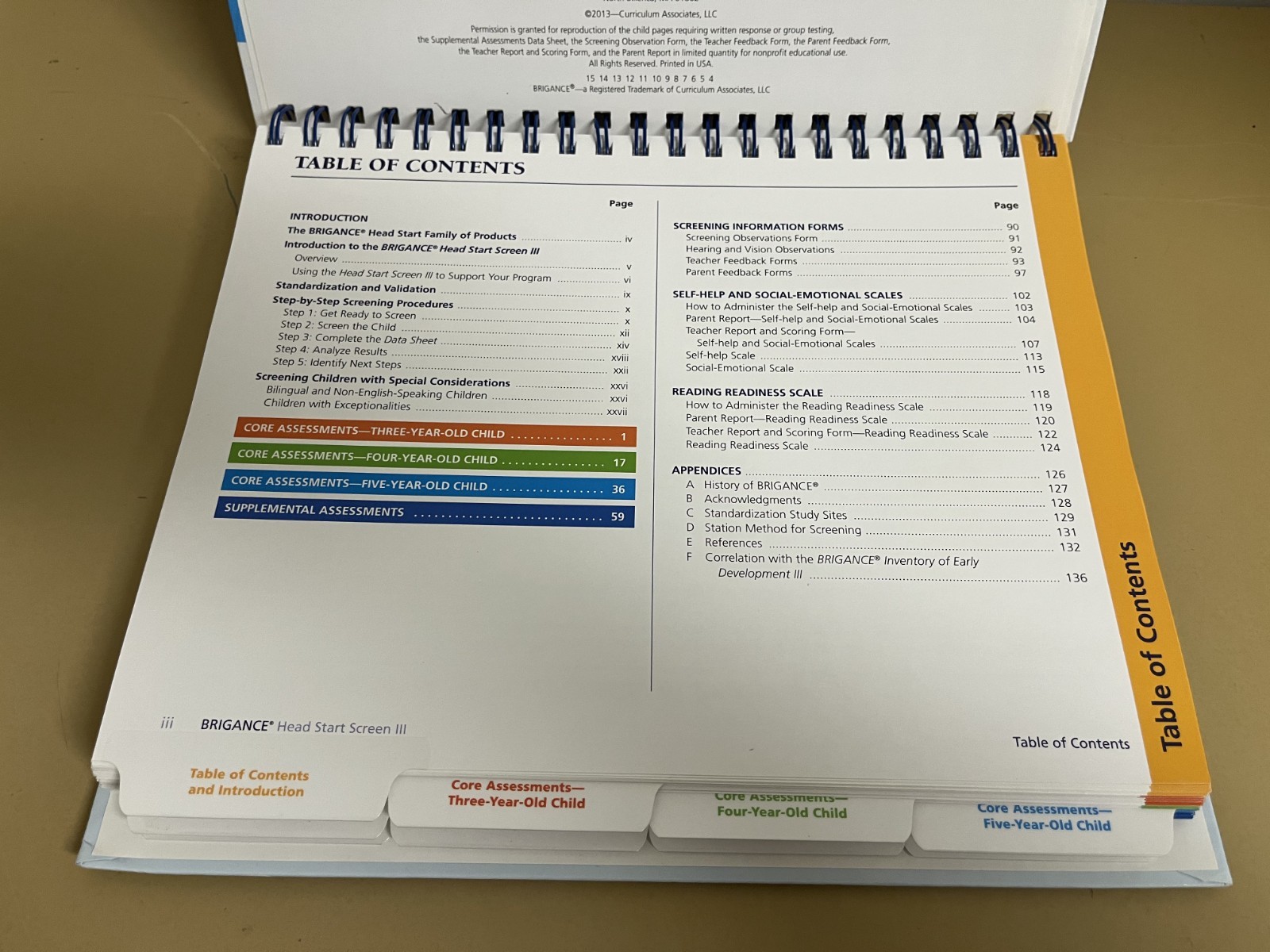 Brigance – Head Start Screen III, Curriculum Associates