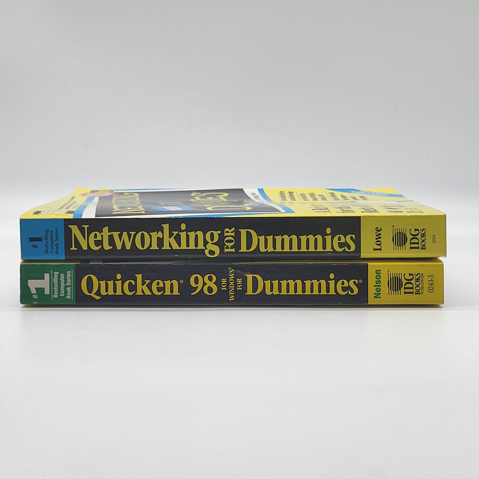 Networking For Dummies & Quicken 98 For Windows For Dummies Vintage Book Lot