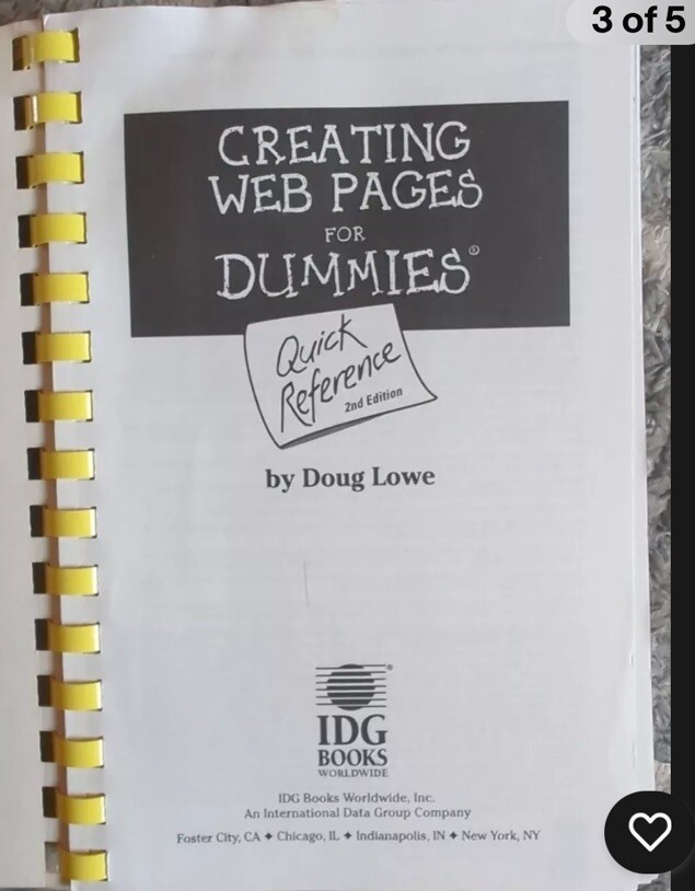 Creating Web Pages Paperback Doug Lowe Quick Reference Book