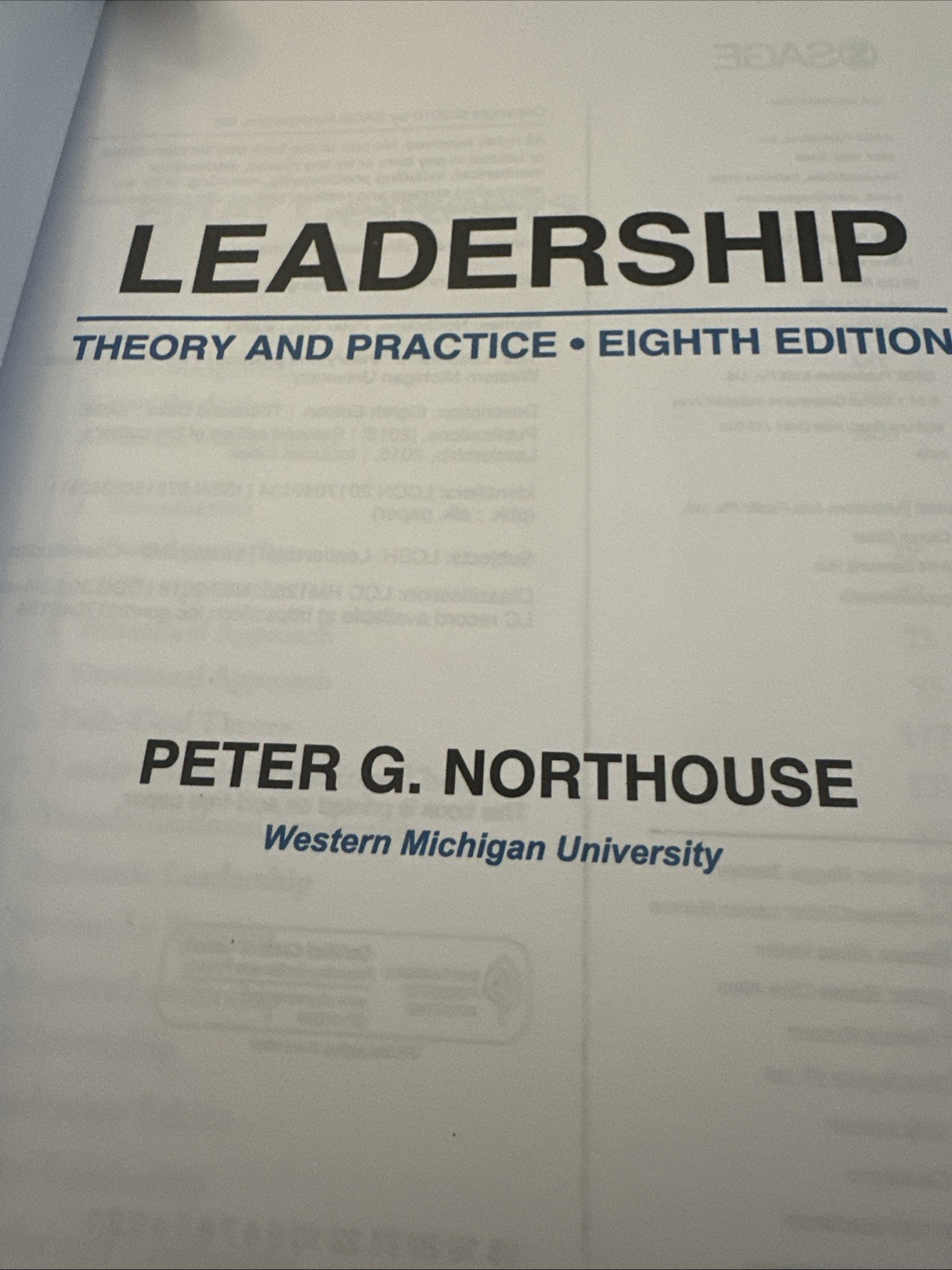 Business Leadership Theory and Practice Peter G Northouse 8th Edition NEW Sealed