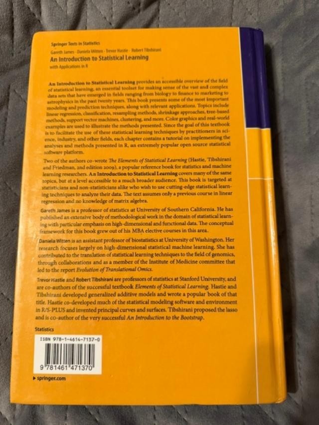 Springer Texts in Statistics Ser.: Introduction to Statistical Learning :…