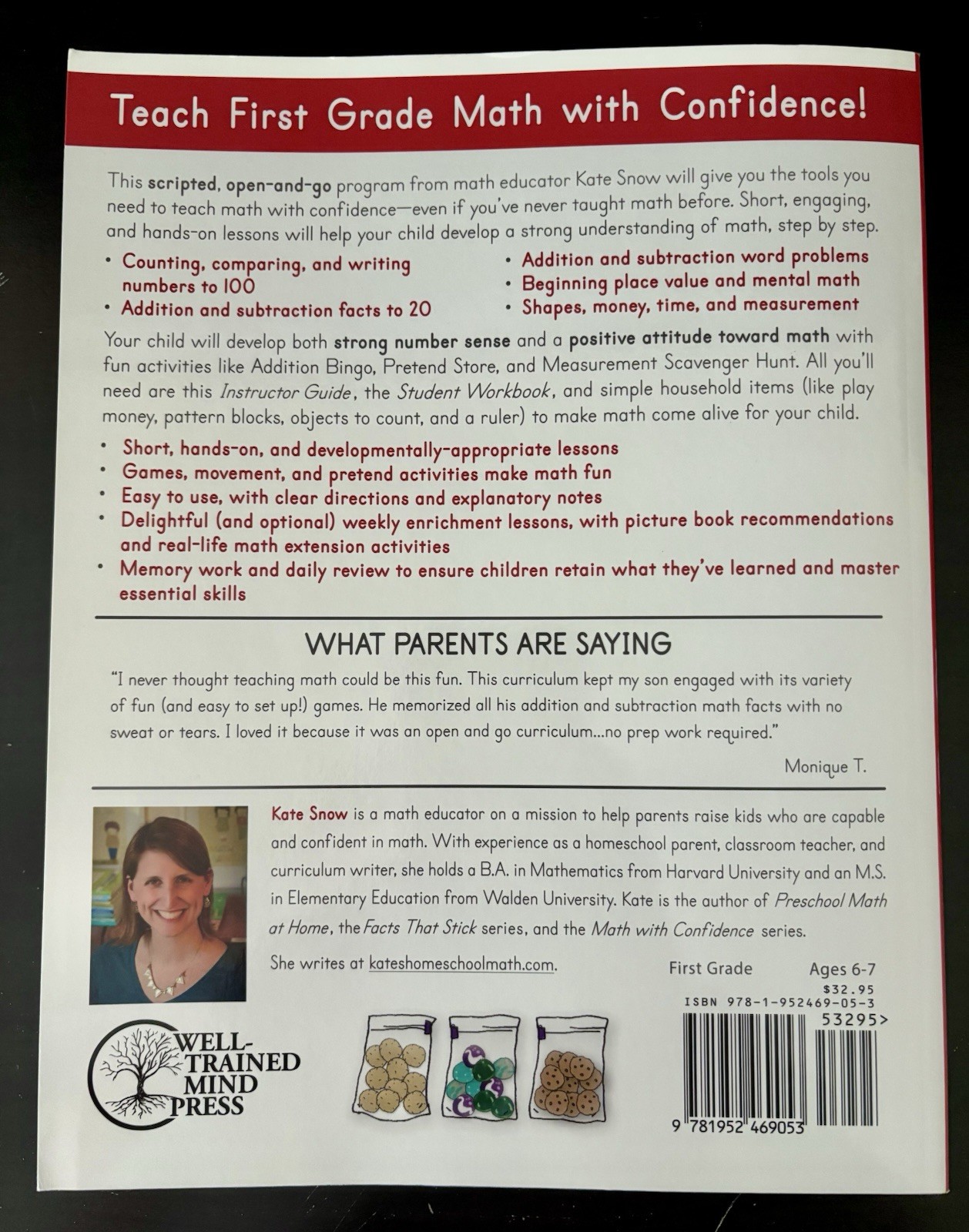 Math with Confidence First Grade Instructor Guide by Kate Snow Well-Trained Mind