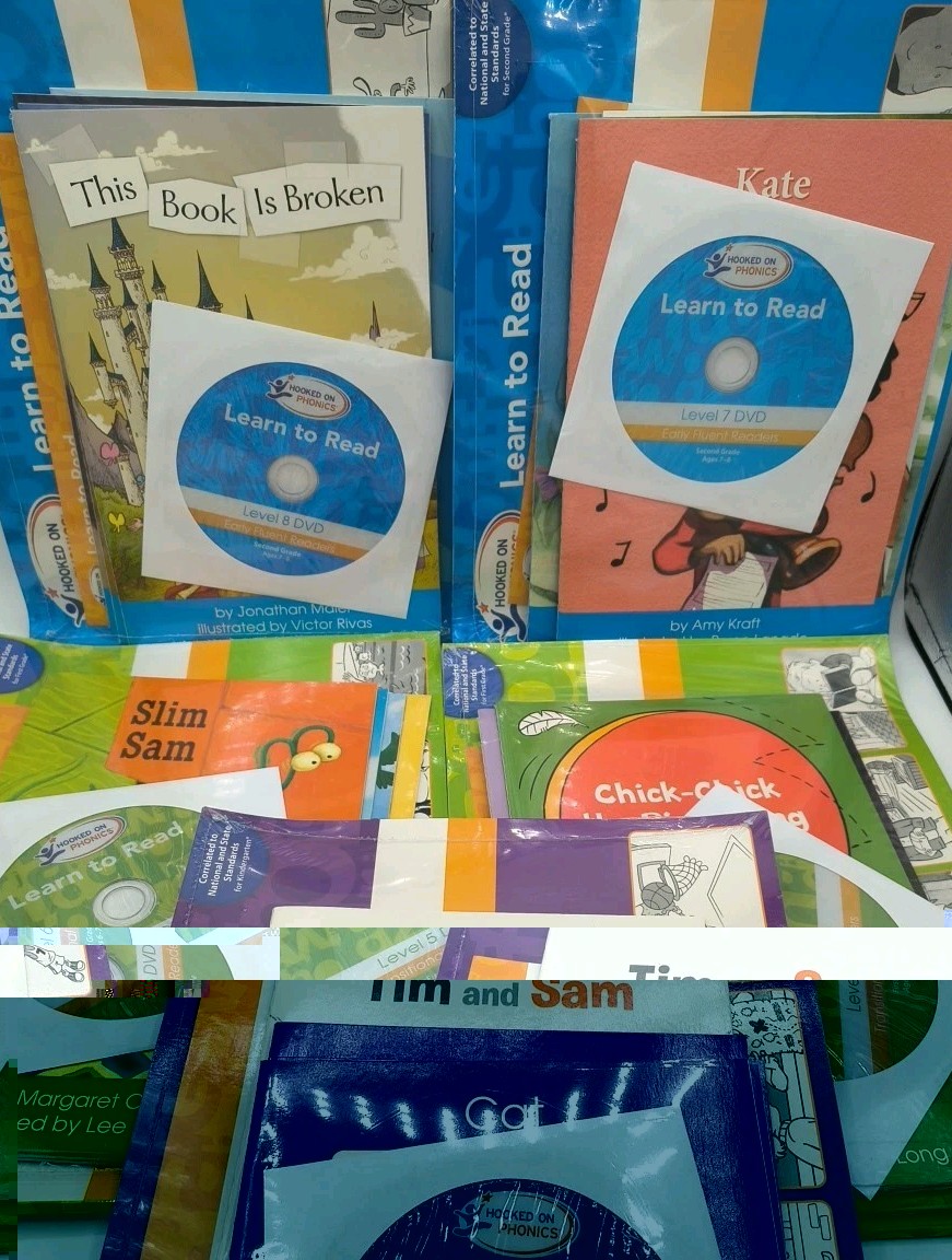 LOT of 5 Hooked on Phonics LEARN TO READ KITS NEW Sealed Kits Preschool #3 & 5-8