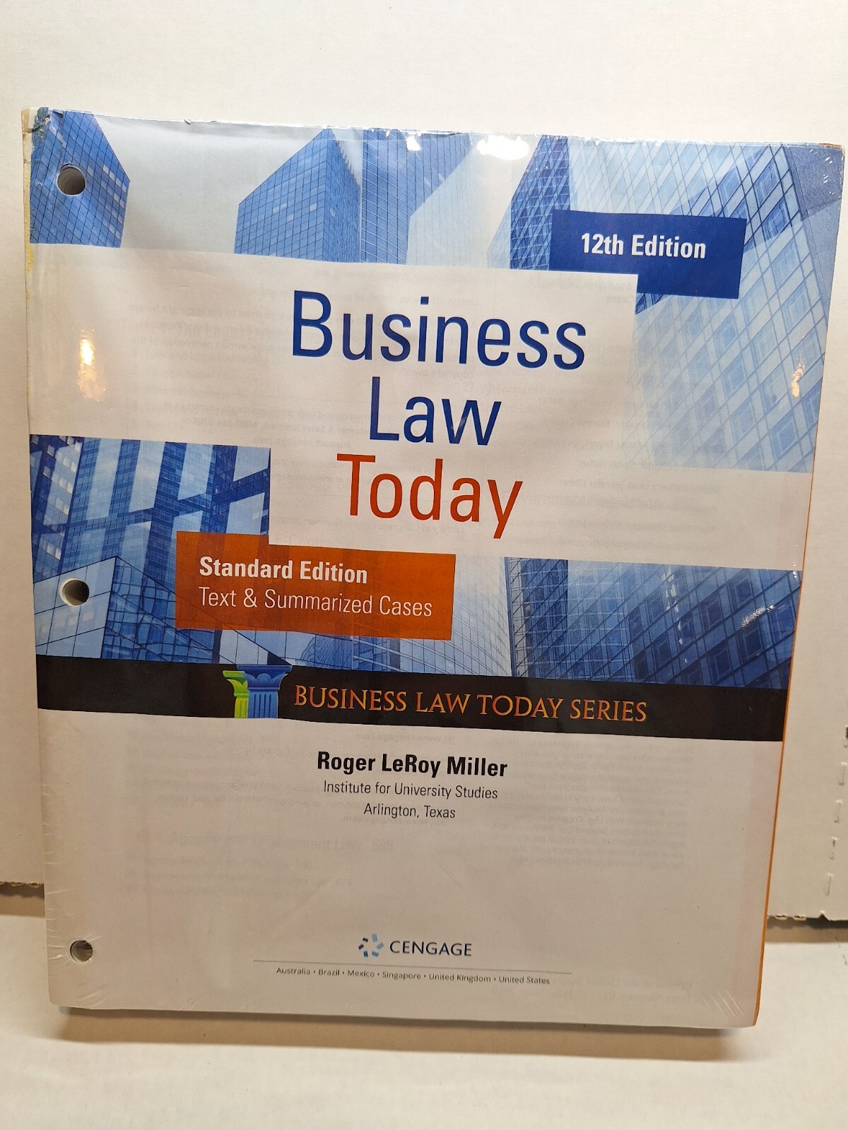 Business Law Today Standard 12 Edition Text and Summarized Cases Loose-Leaf