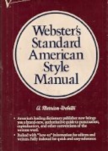 Websters Standard American Style Manual – Hardcover By Merriam-Webster – GOOD
