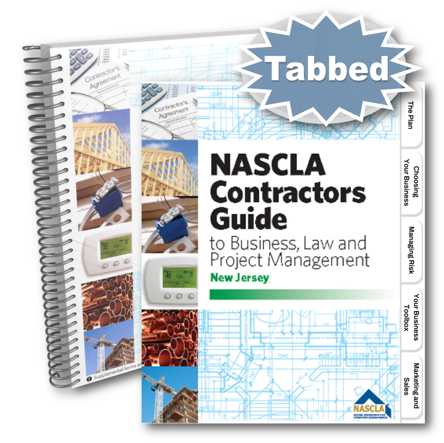 Professionally Tabbed NASCLA New Jersey 2nd Edition Spiralbound Contractors Guid