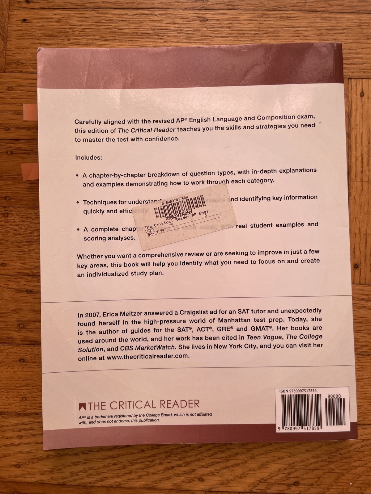 CRITICAL READER: AP ENGLISH LANGUAGE AND COMPOSITION By Erica L. Meltzer 2020