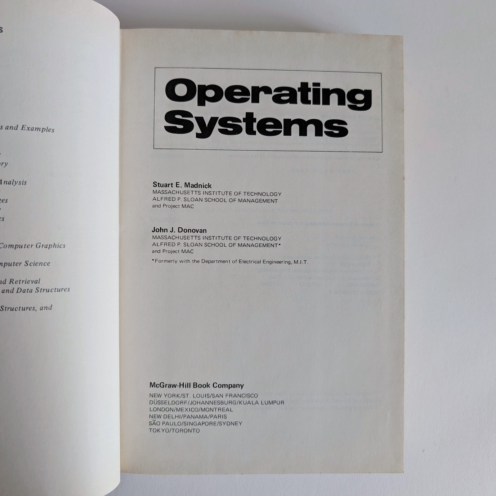 Operating Systems Madnick Donovan McGraw-Hill Computer Science Series 1974