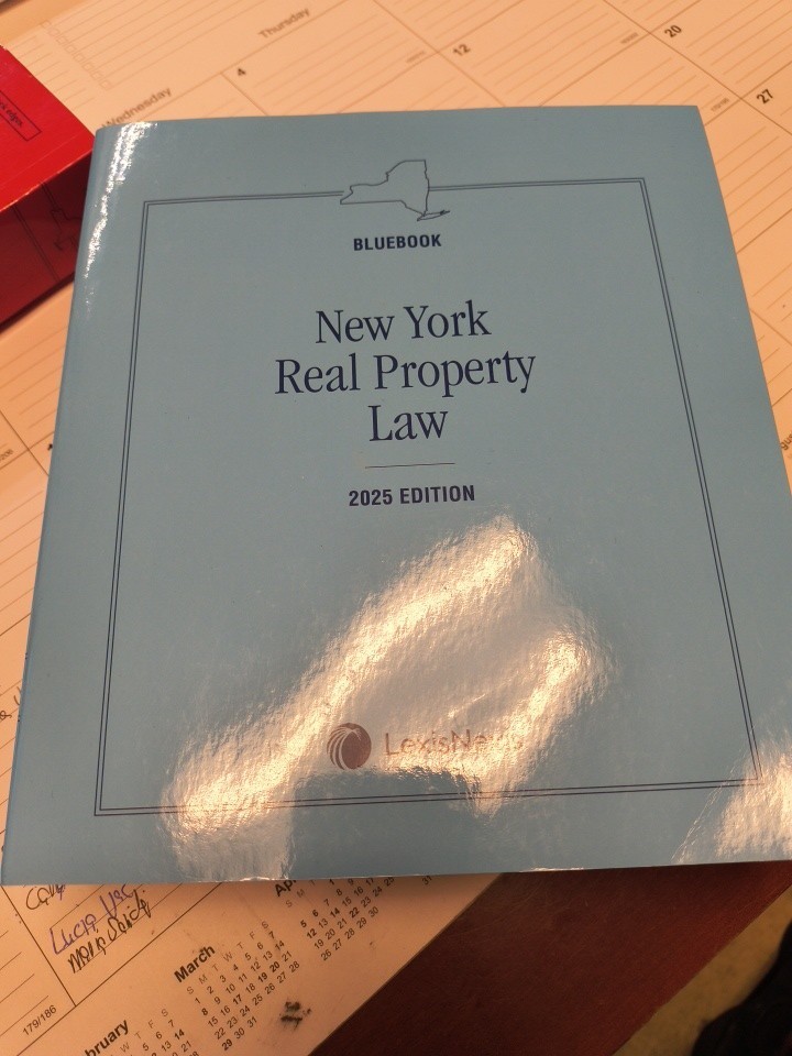 Bluebook New York Real Property Law 2025 Edition