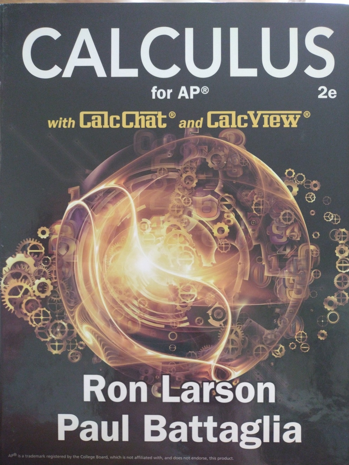 Calculus for AP, 2nd Edition, Calc Chat, Larson, VG, Hardcover