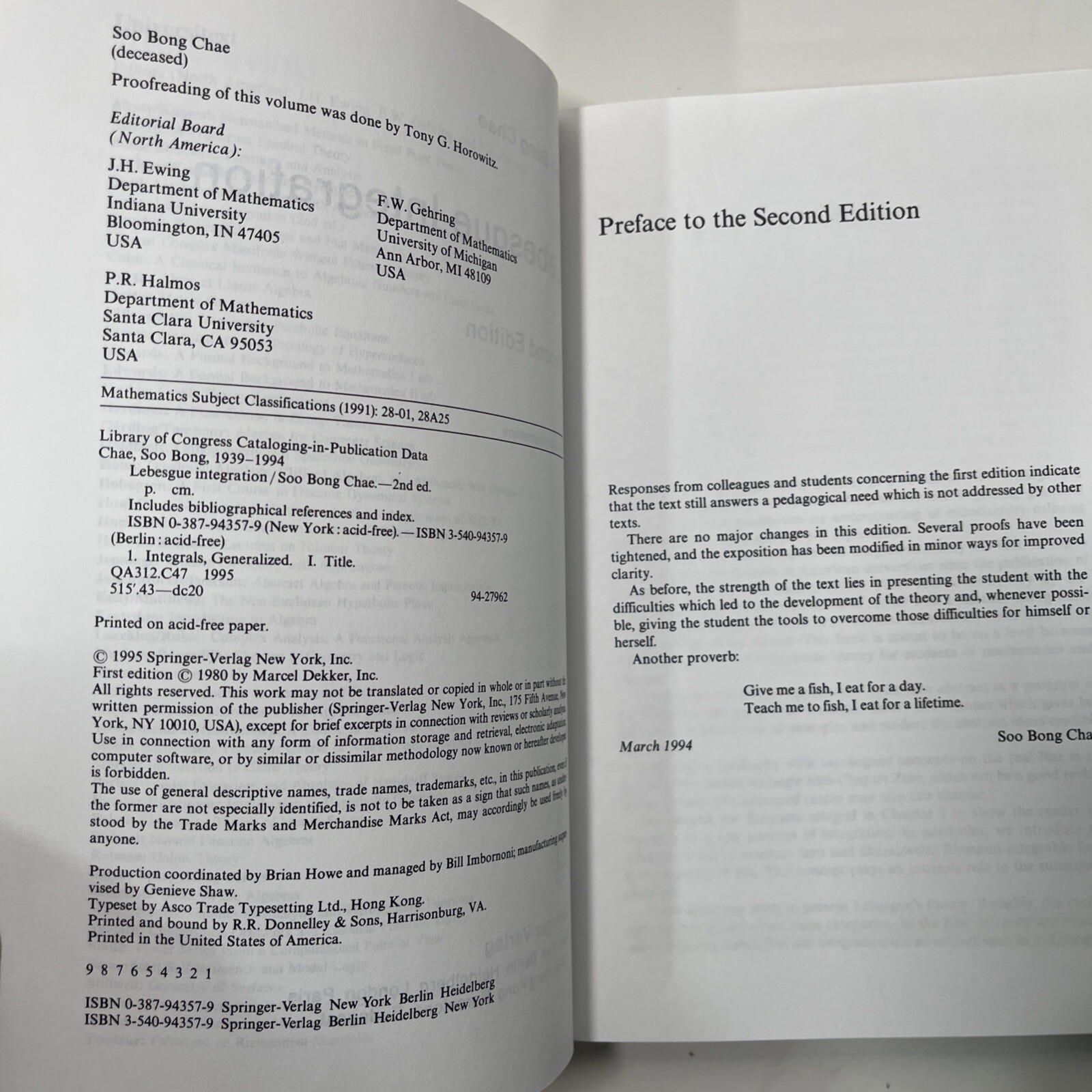 Lebesgue Integration, Paperback by Chae, Soo Bong, 2nd Edition Springer – Verlag