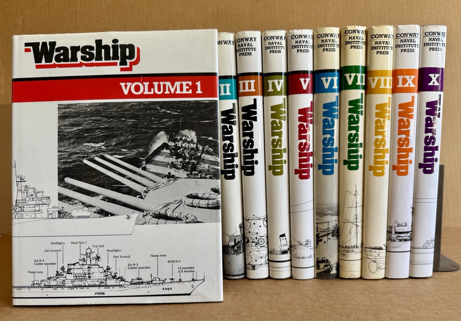 10 Book Set Warship Vol I-X Conway Maritime Naval Institute Press 1977-1986 HCDJ