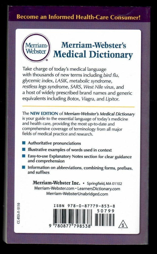 Merriam-Webster’s Medical Dictionary by Merriam-Webster (2006, Mass Market)
