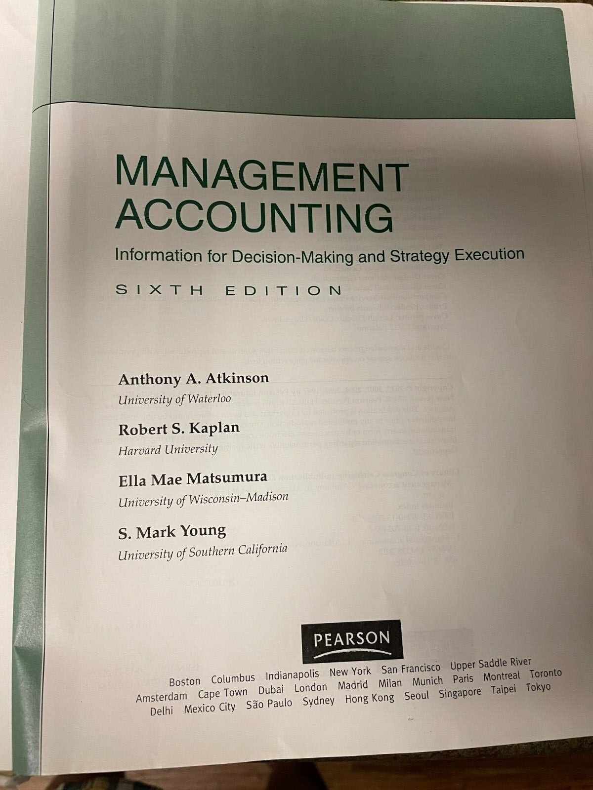 Management Accounting : Information for Decision-Making and Strategy…
