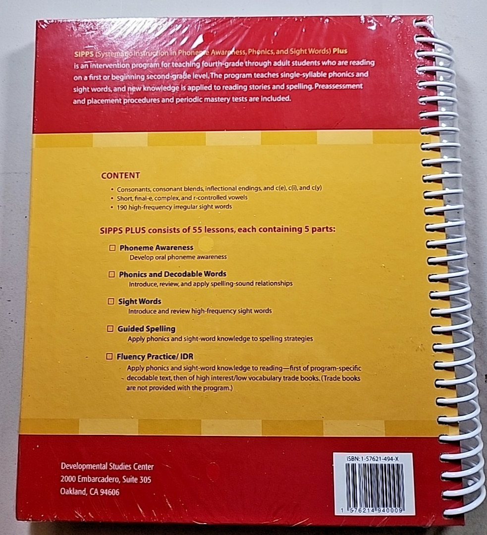 SIPPS Plus Decoding Support For Older Readers Book New
