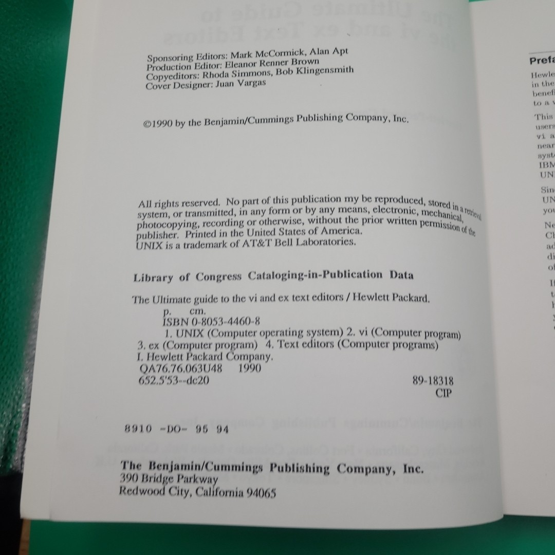 The Ultimate Guide to the vi and ex Text Editors Hewlett-Packard