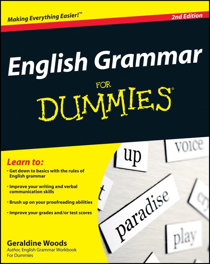 English Grammar For Dummies Woods, Geraldine paperback Very Good