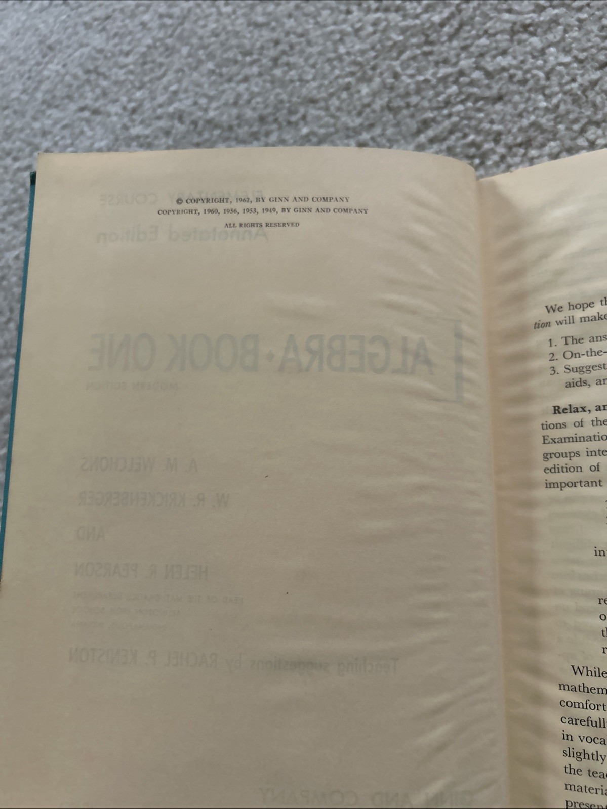 Book 1 Algebra Modern Edition Annotated Edition Welchons/Krickenberger/Pearson