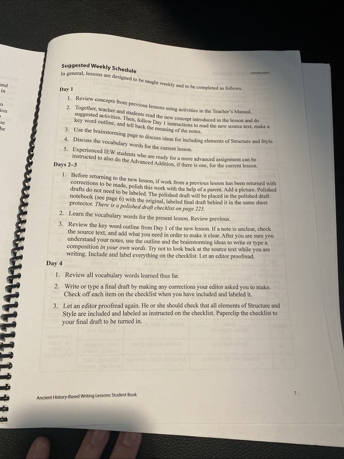 IEW Ancient History Based Writing Lessons Teachers Manual Spiralbound Book