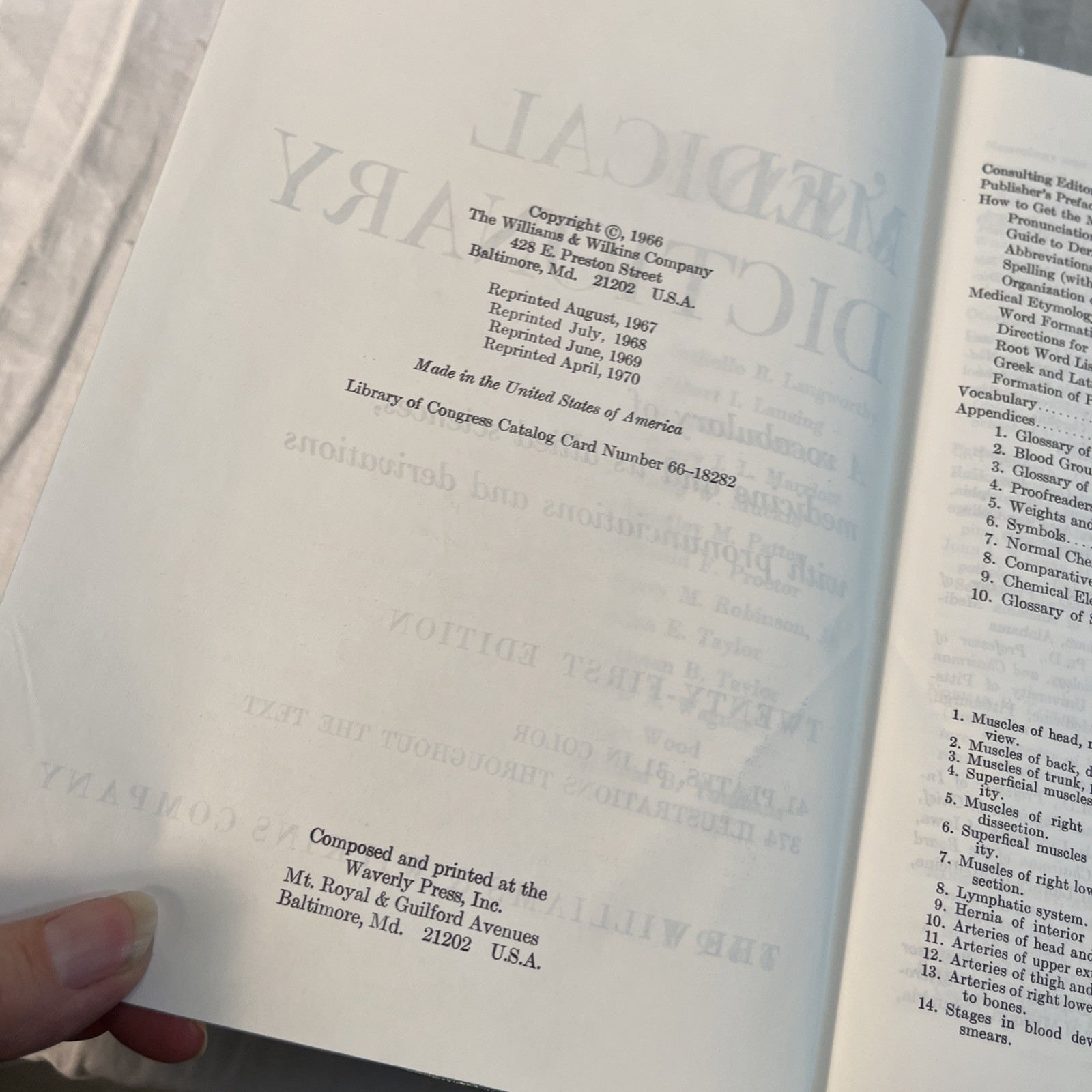 VINTAGE 1970 LARGE Stedman’s Medical Dictionary – 21st Illustrated Edition