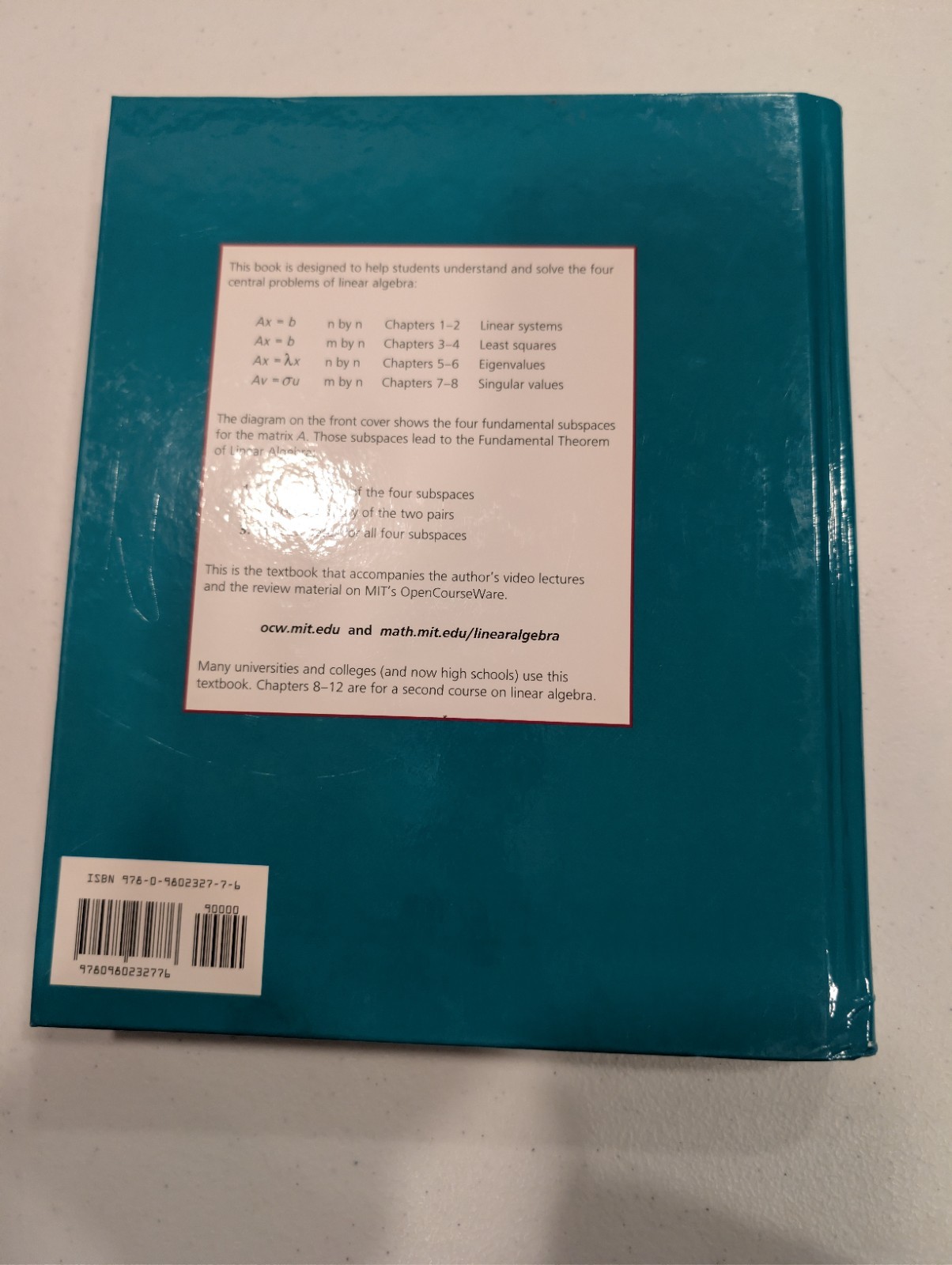 Introduction to Linear Algebra Gilbert Strang Hardcover 5th Edition