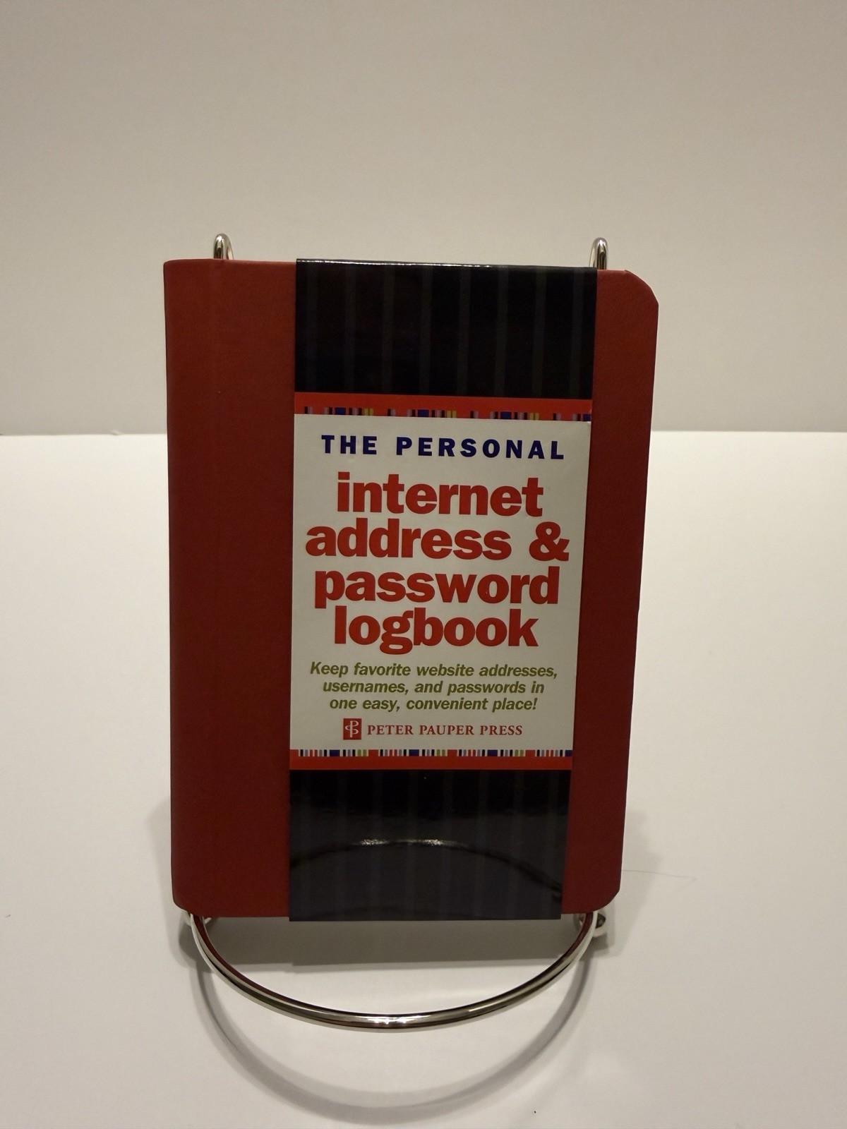 Peter Pauper Press Personal Internet Address and Password Logbook (Red) New