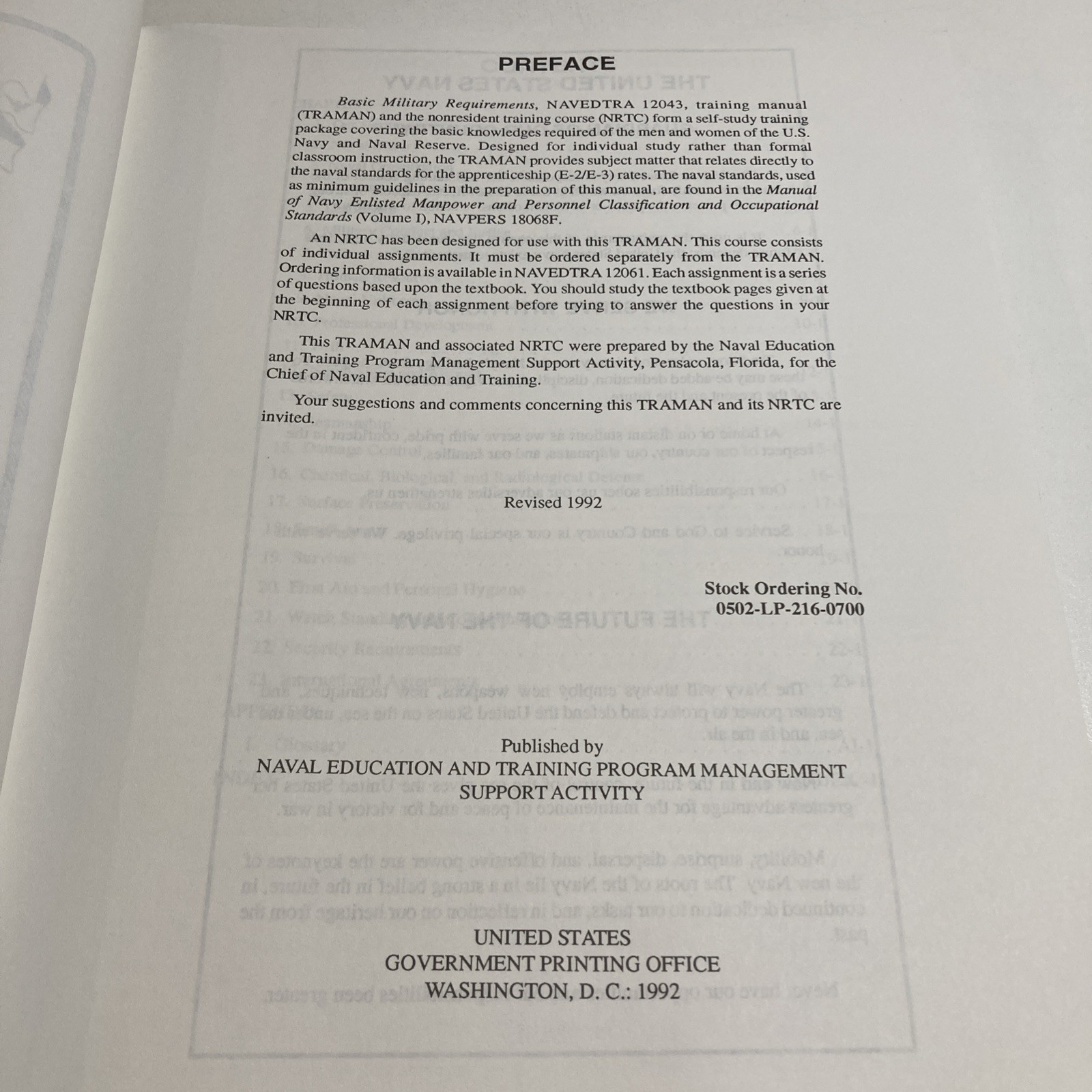 Basic Military Requirements -NAVEDTRA 12043 – Naval History, Seamanship,Training