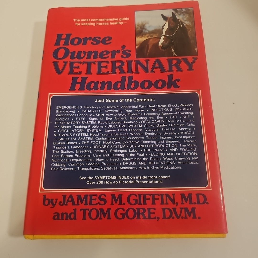 HORSE OWNERS VETERINARY HANDBOOK HARDCOVER FIRST EDITION 1989 GRIFFIN GORE