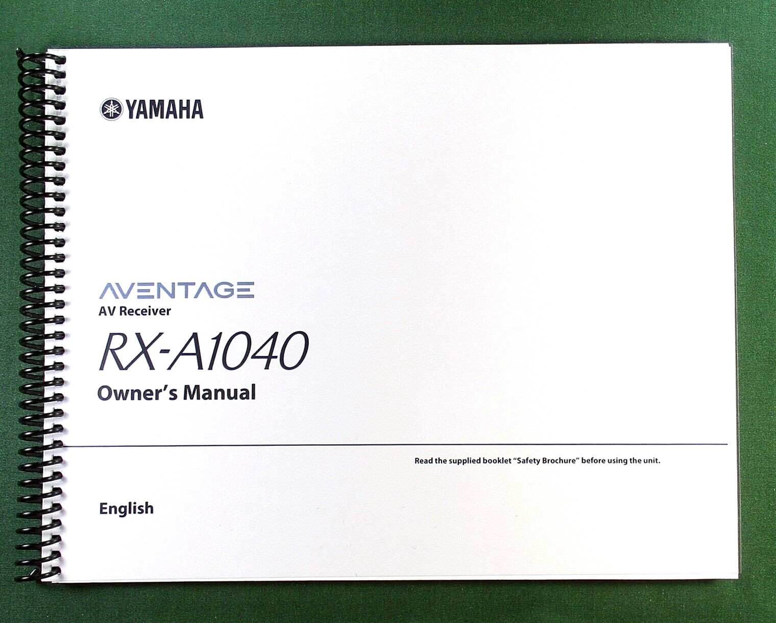 Yamaha RX-A1040 Instruction Manual: Full Color 160 Pages & Protective Covers!