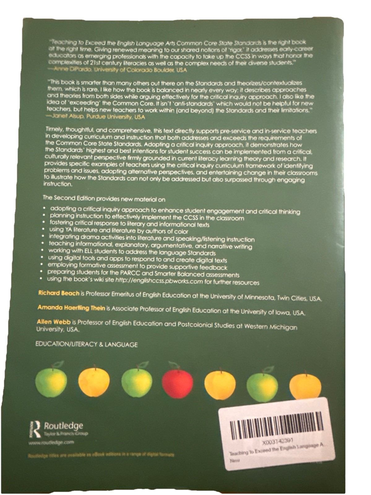 TEACHING TO EXCEED THE ENGLISH LANGUAGE ARTS COMMON CORE By Richard Beach VG