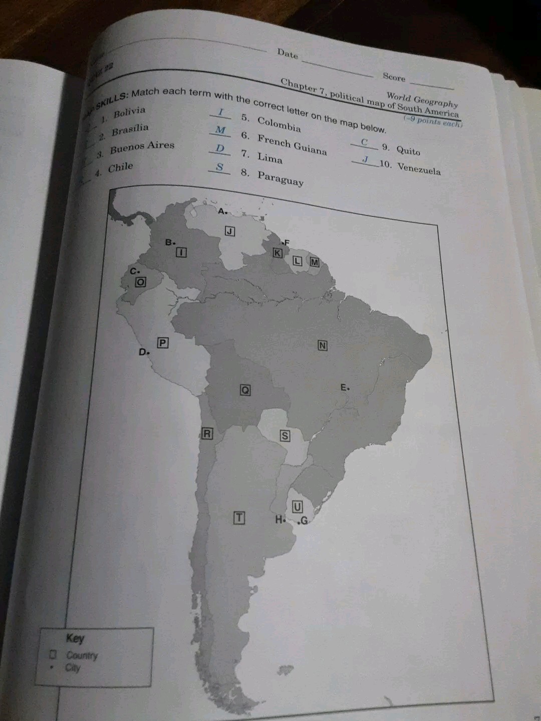 Abeka A Beka World Geography Test Quiz Key Homeschool