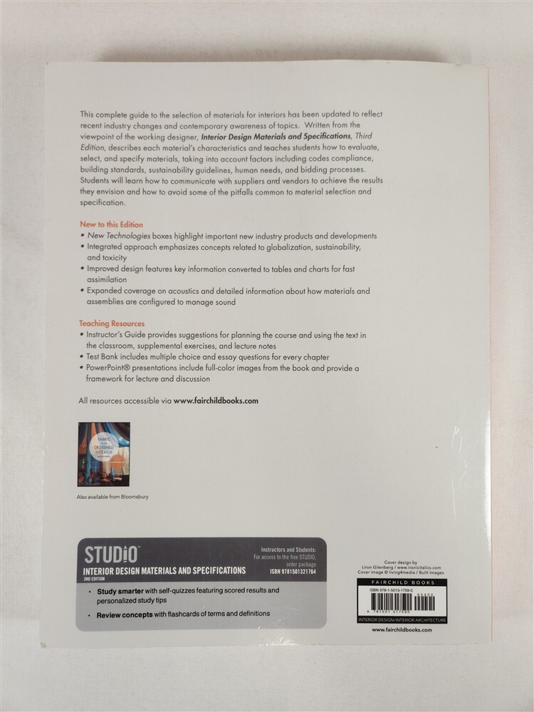 Interior Design Materials And Specifications 3rd Edition By Lisa Godsey 2020 PB