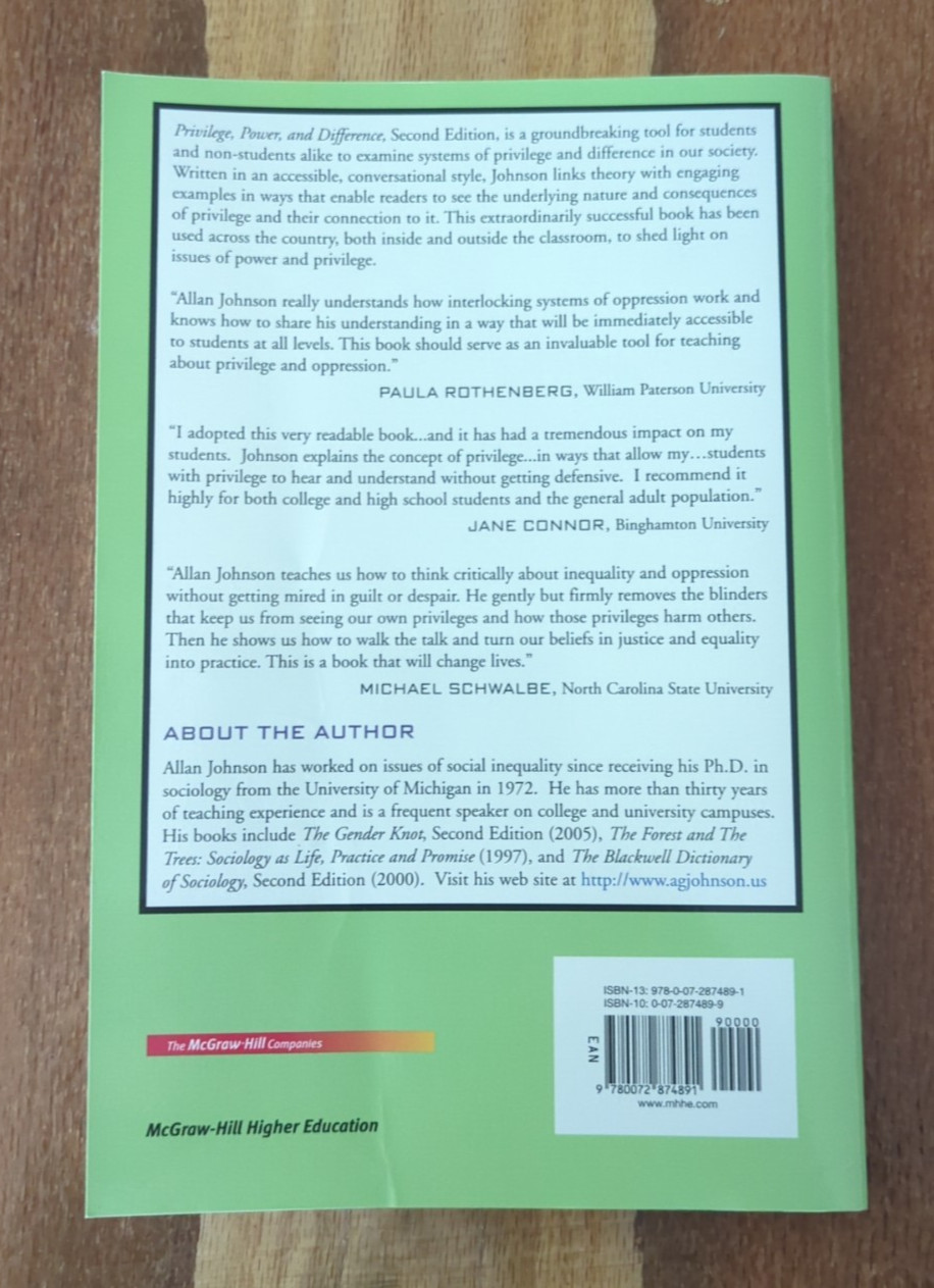Privilege Power And Difference by Allan G Johnson