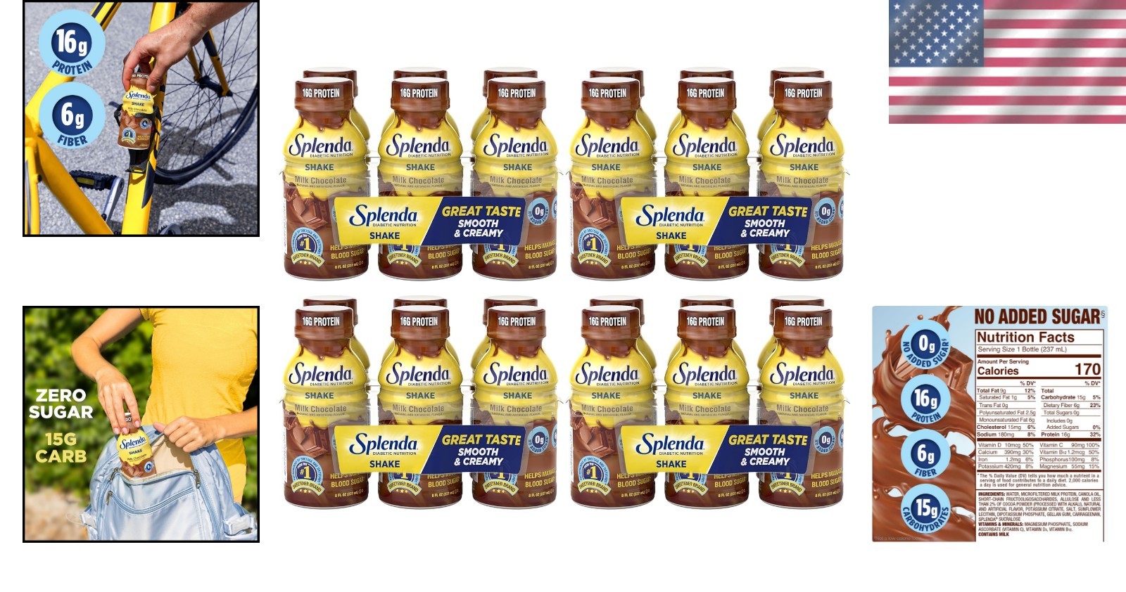 8 Fl Oz Diabetes Care Shakes – Milk Chocolate Flavor, 16g Protein, Gluten Free