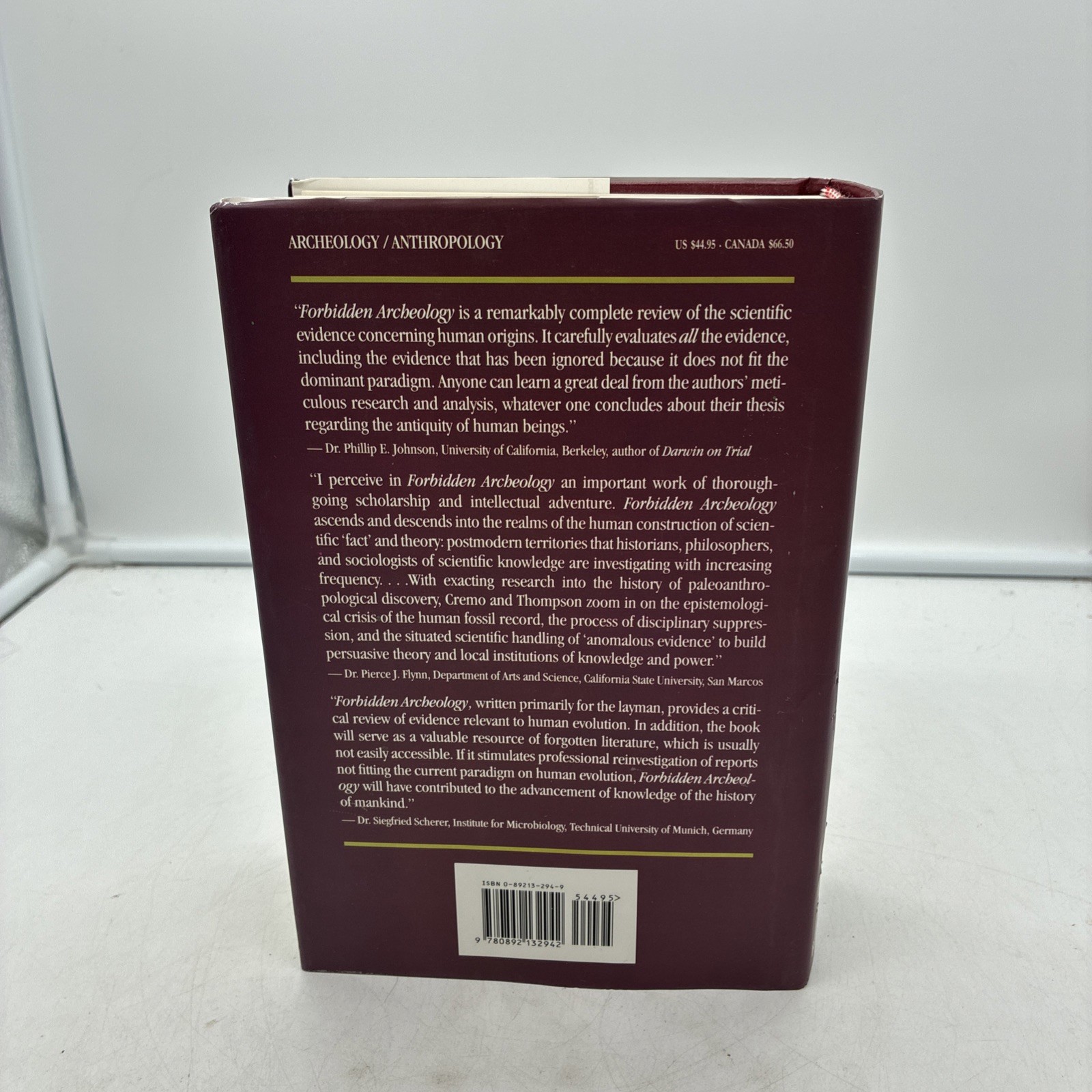 Forbidden Archeology Hidden History of Human Race by Cremo & Thompson, Hardback