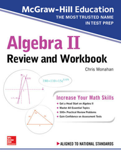 McGraw-Hill Education Algebra II Review and Workbook – Paperback – GOOD