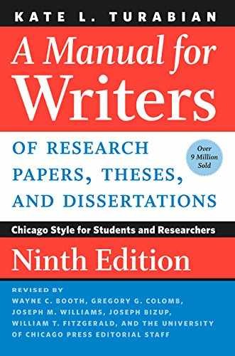 A Manual for Writers of Research – Paperback, by Turabian Kate L. – Very Good j